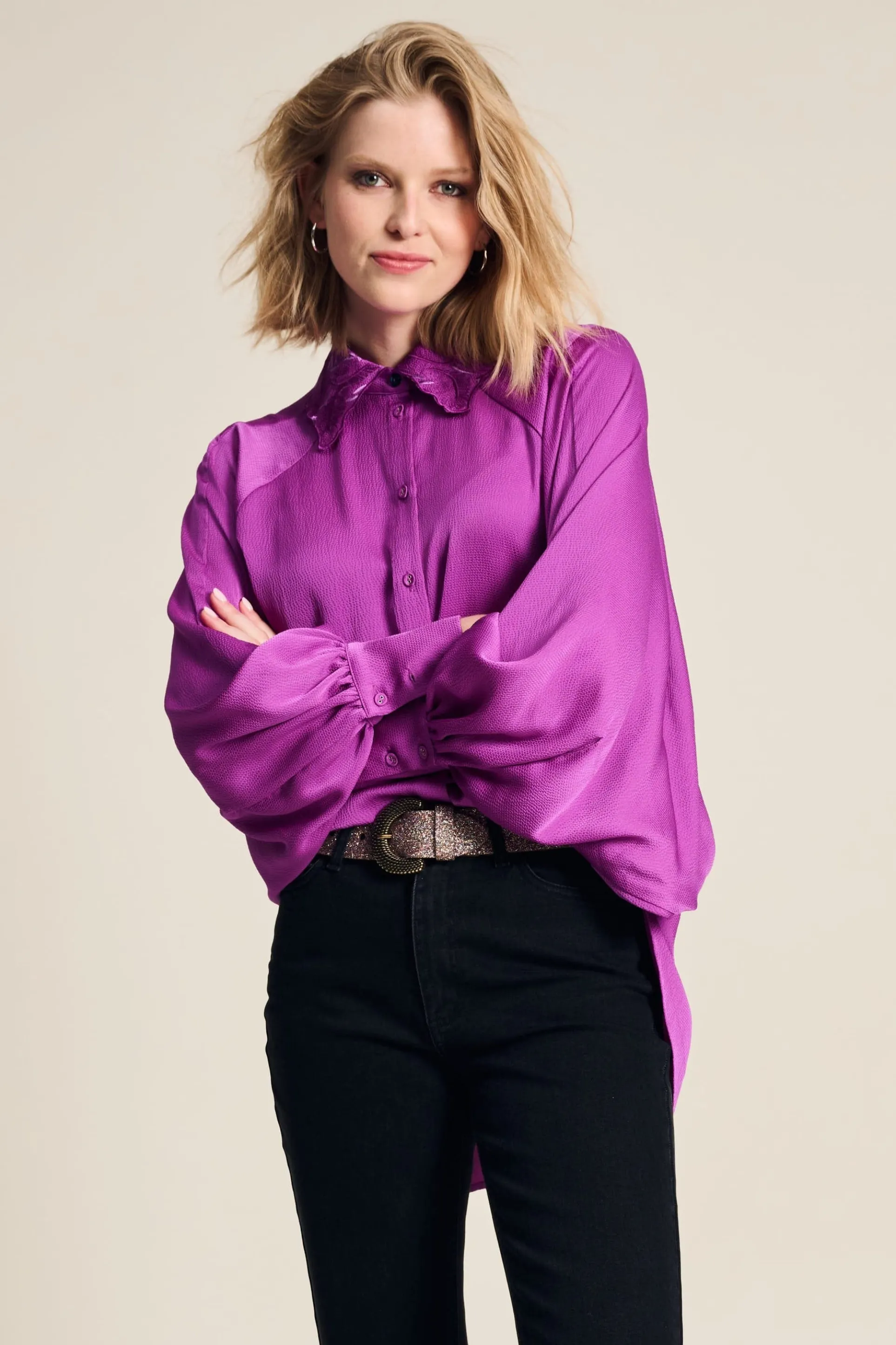 BLOUSE Feathers Cactus Pink