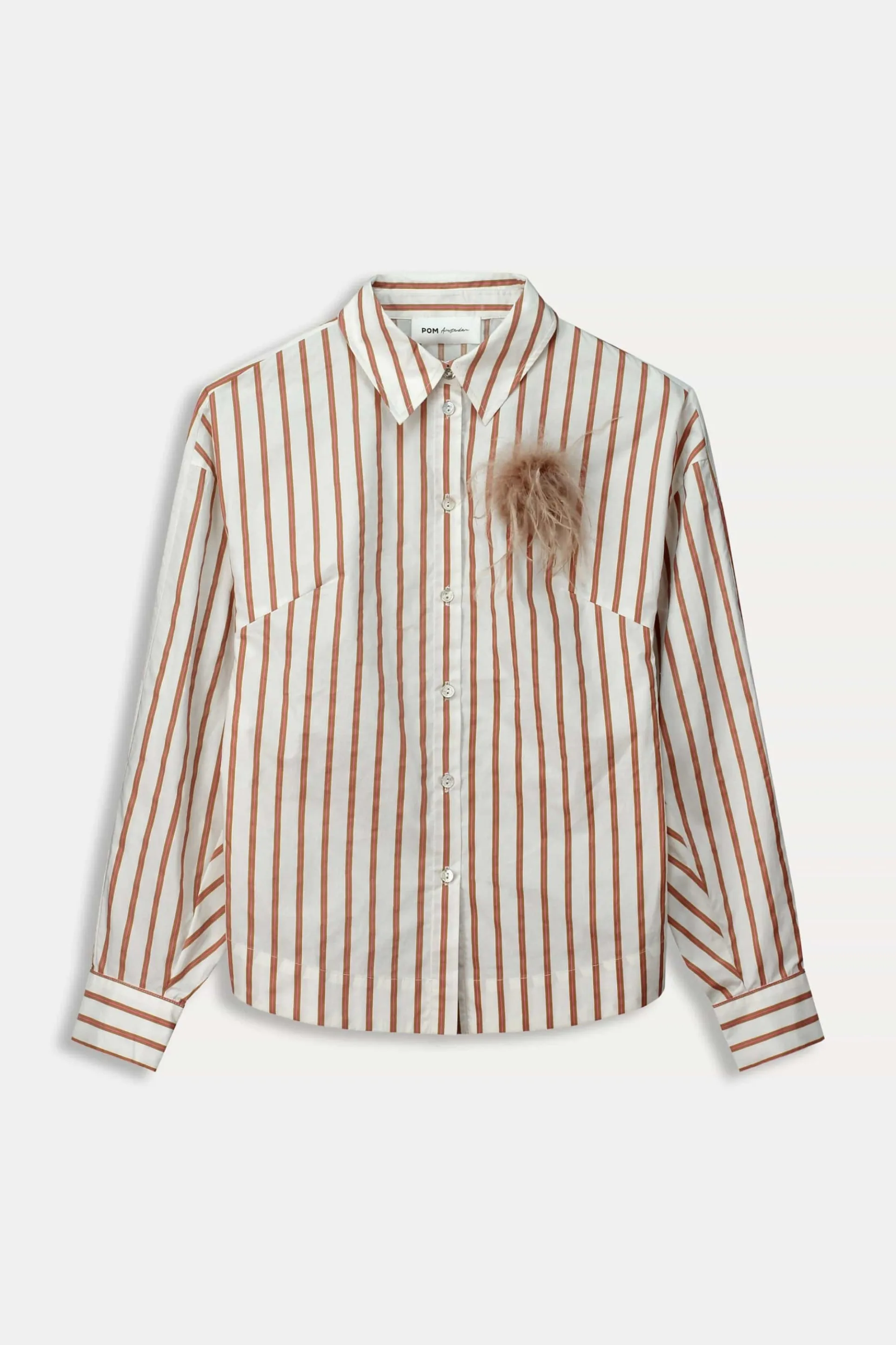 BLOUSE Striped Poplin White