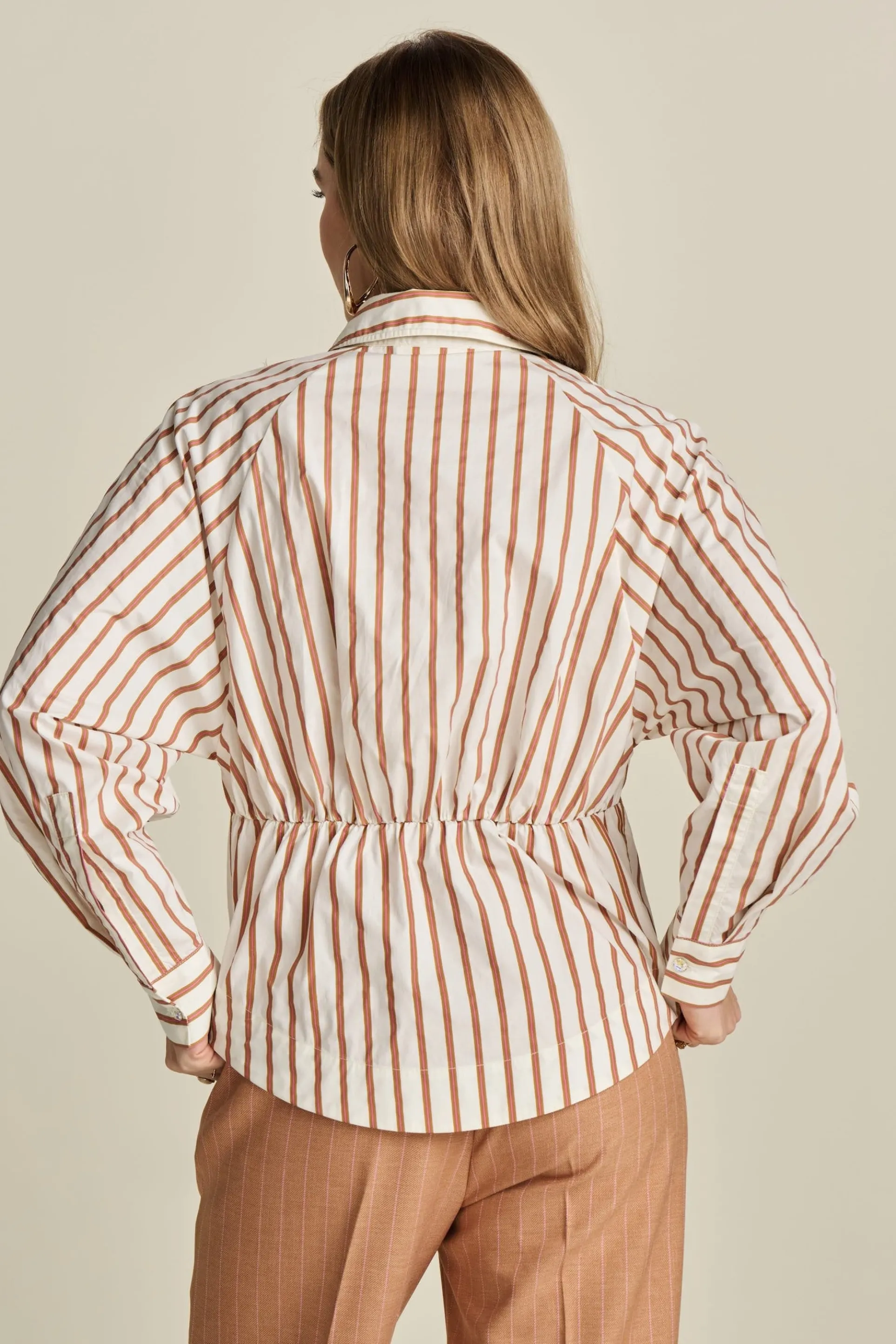 BLOUSE Striped Poplin White