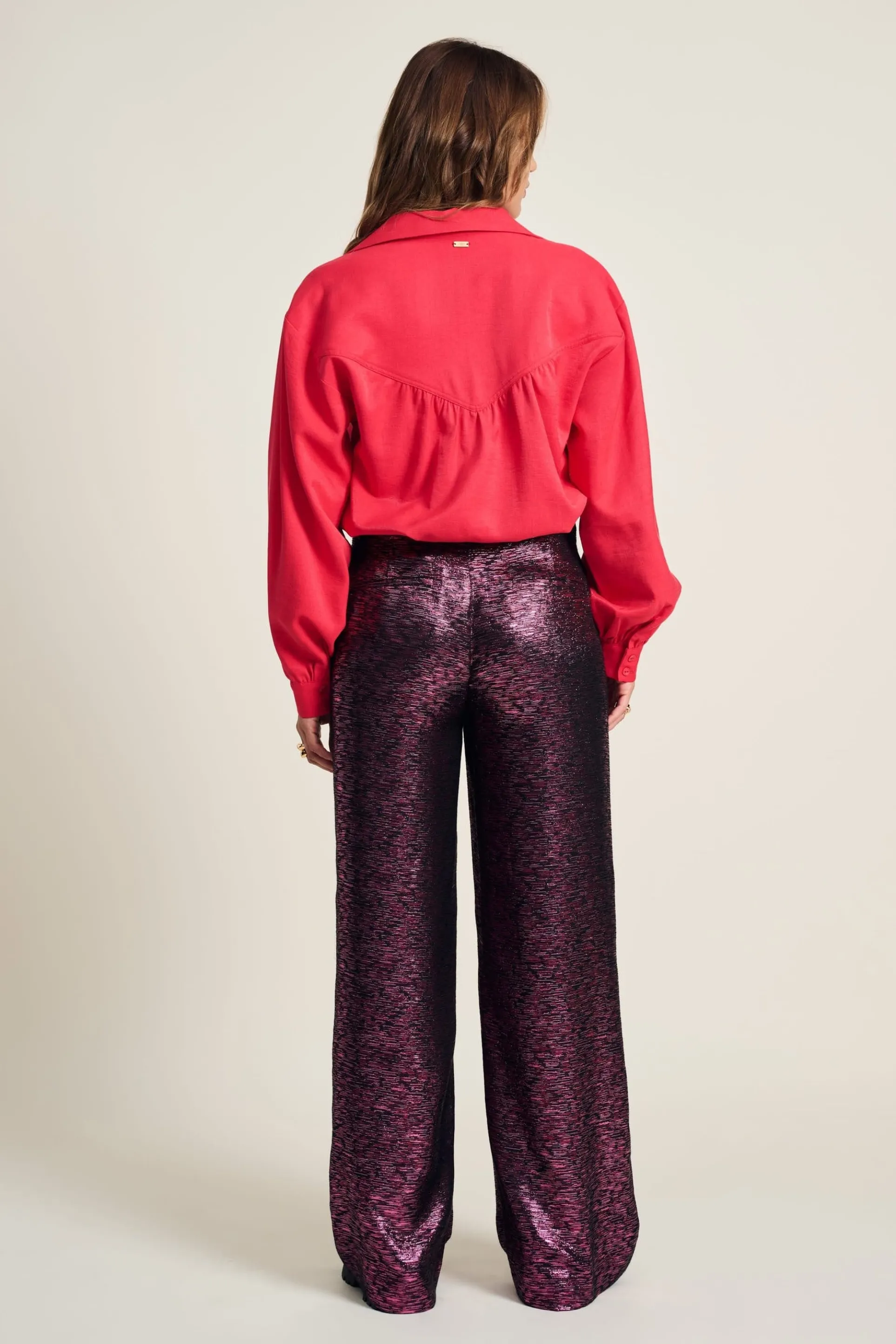 BLOUSE Violet Shimmer Vibrant Pink