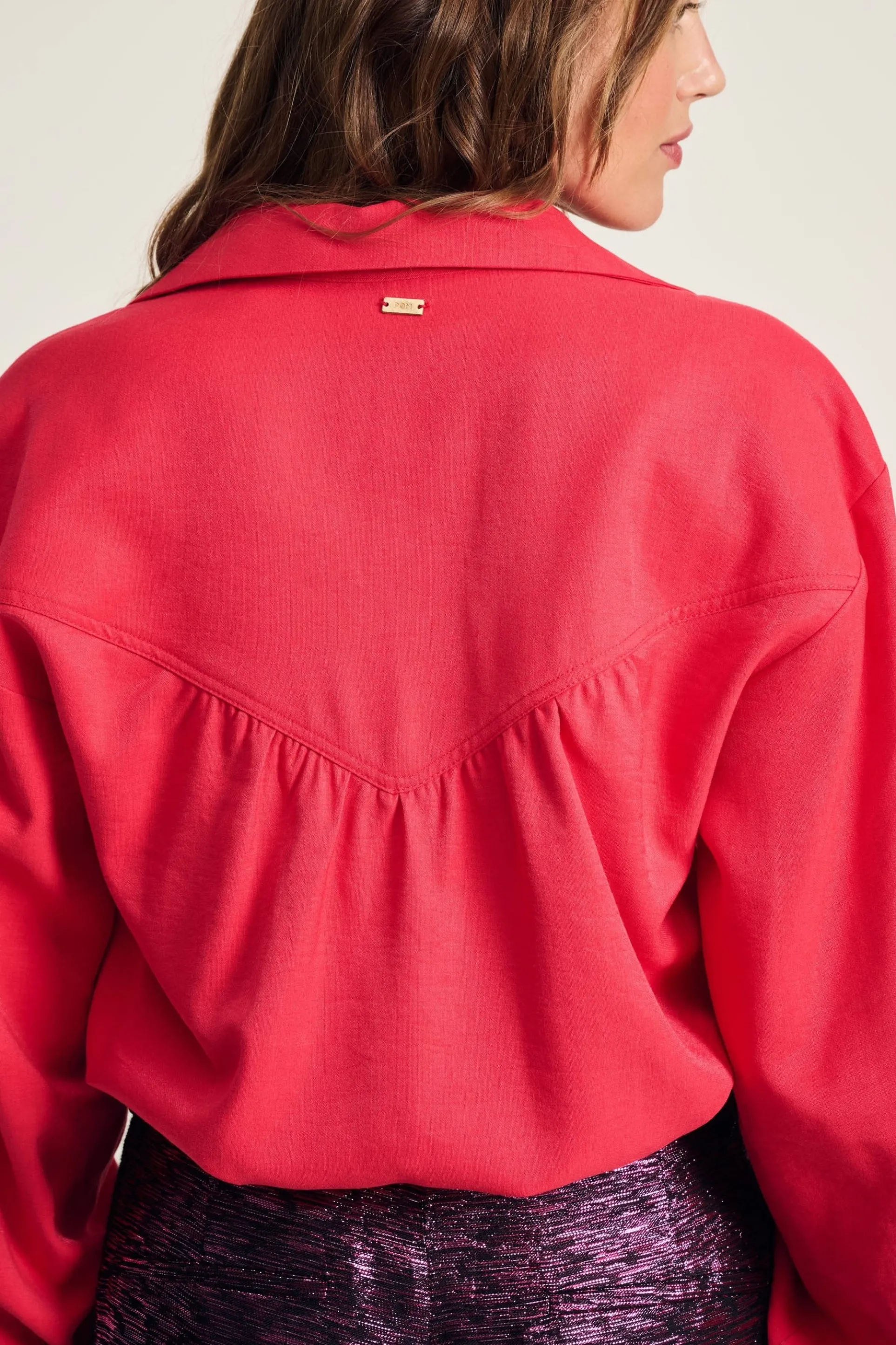 BLOUSE Violet Shimmer Vibrant Pink