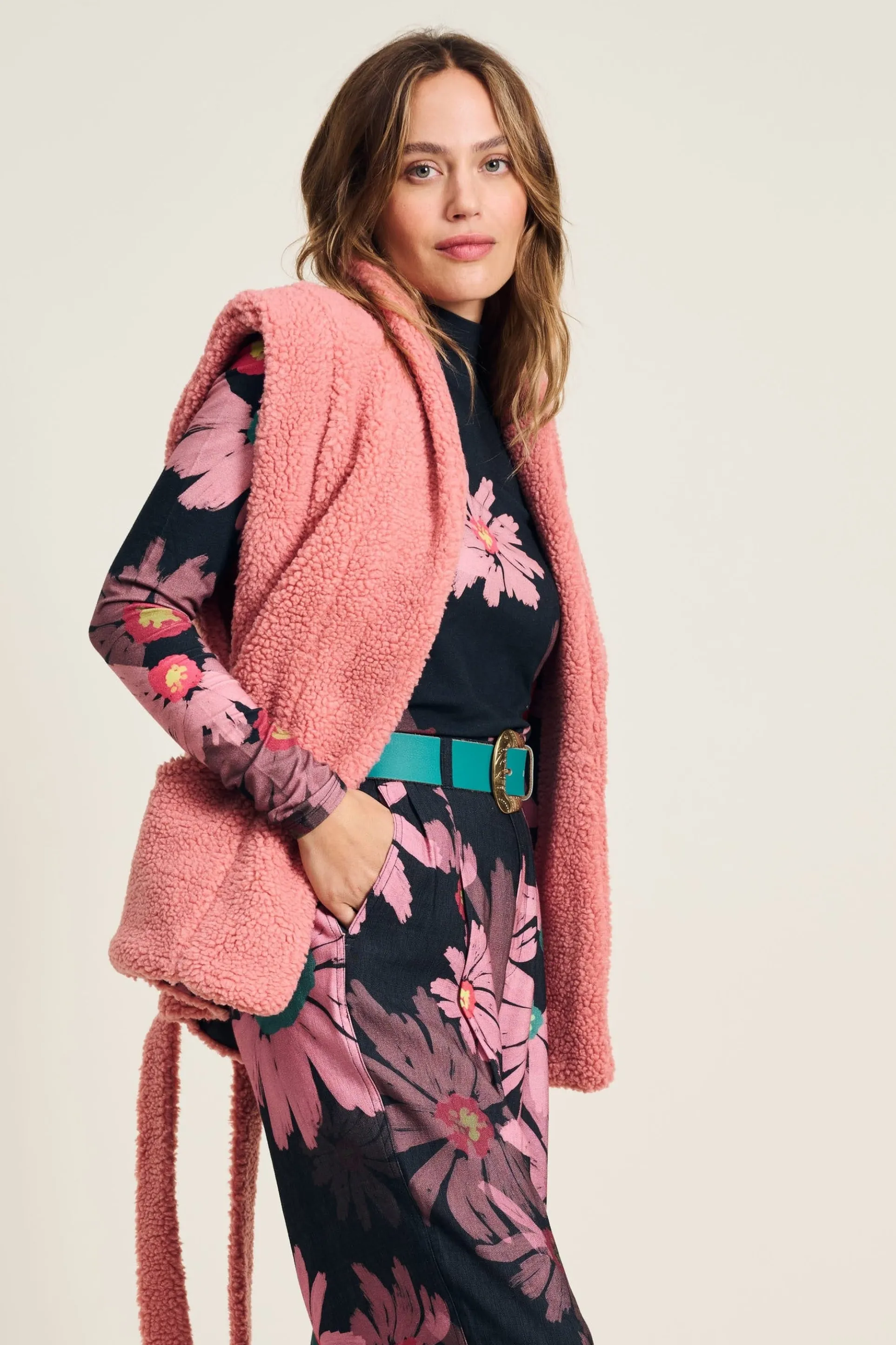 GILET Teddy Dusty Pink