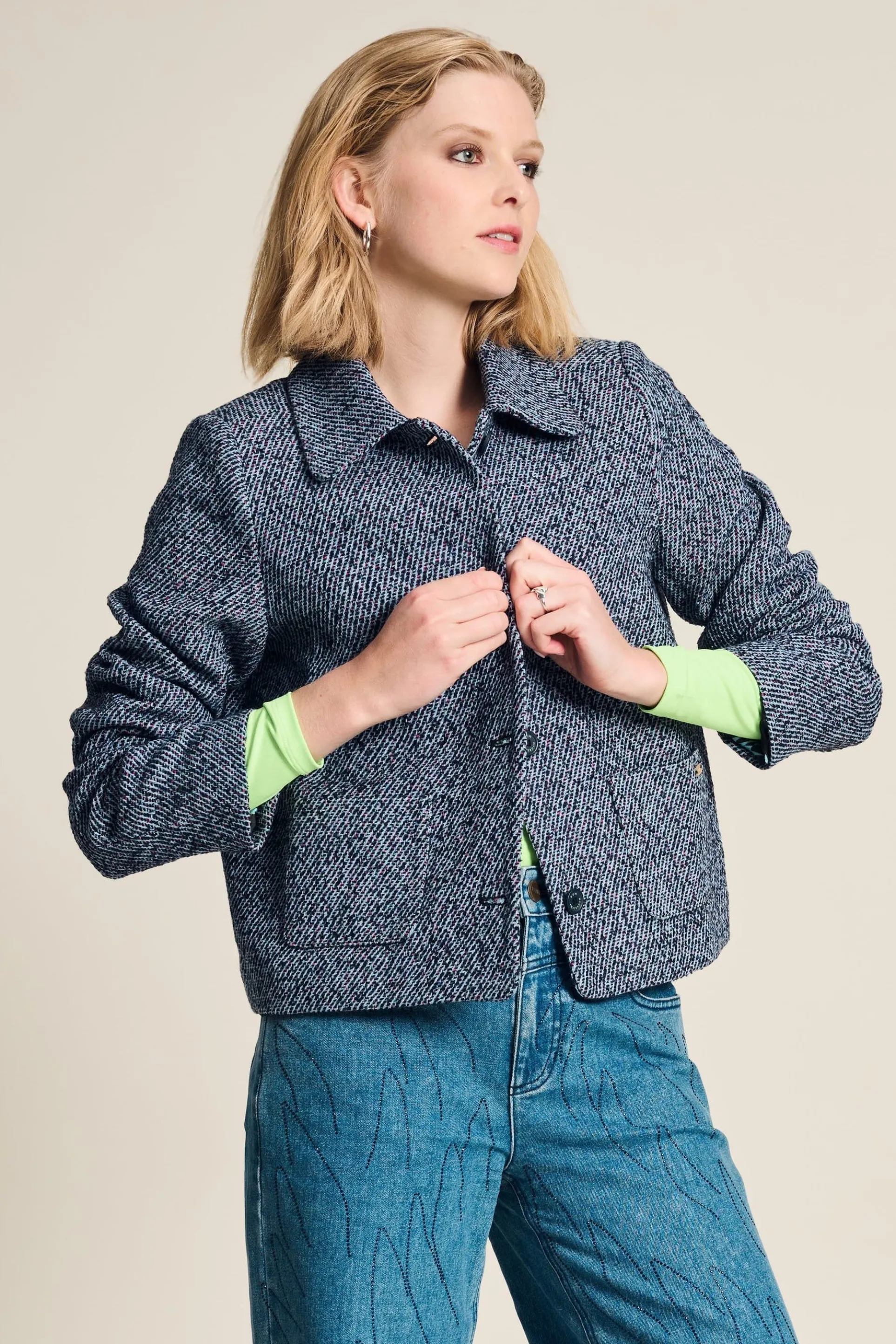 JACKET Tweed Blue